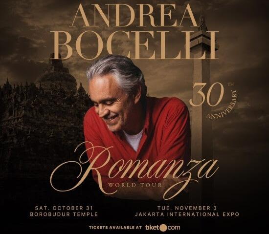 Andrea Bocelli Celebrates 30 Years Anniversary Tour of Romanza with Two Spectacular Concerts in Indonesia