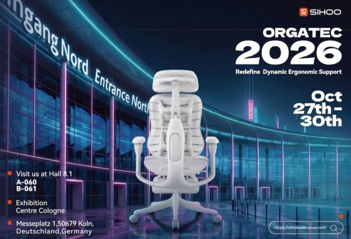 Long Hours, Changing Postures: Sihoo to Showcase Next-Generation Ergonomic Office Chairs at ORGATEC 2026